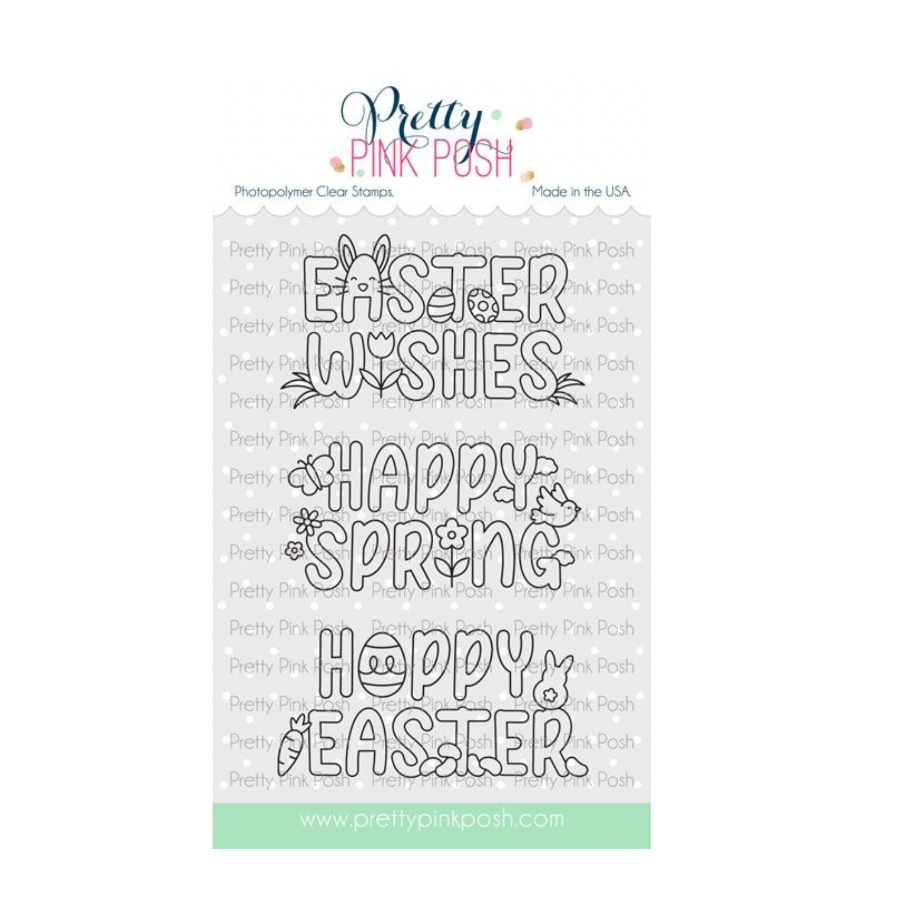 Pretty Pink Posh Easter Word Scenes Clear Stamp and Die Set image 1