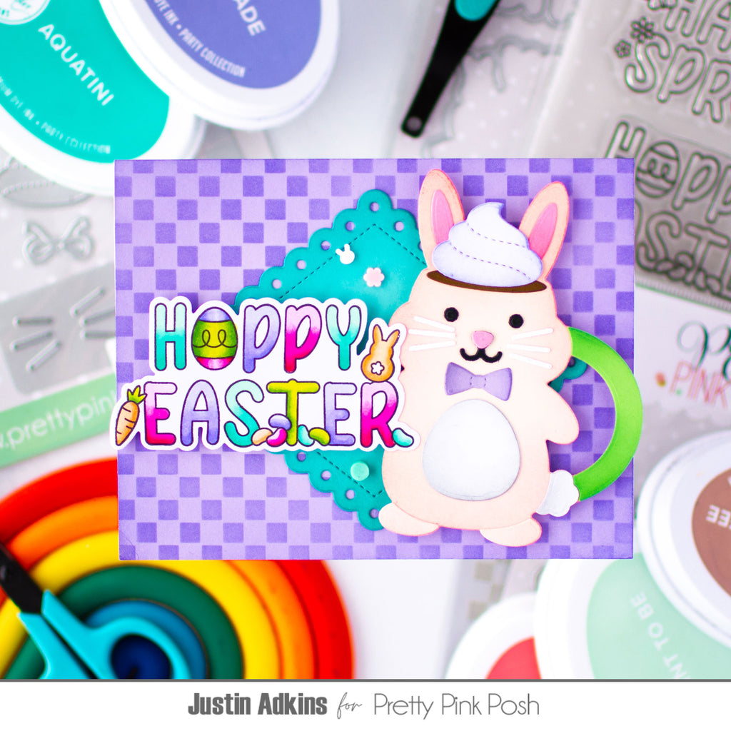 Pretty Pink Posh Easter Word Scenes Clear Stamps bunny mug