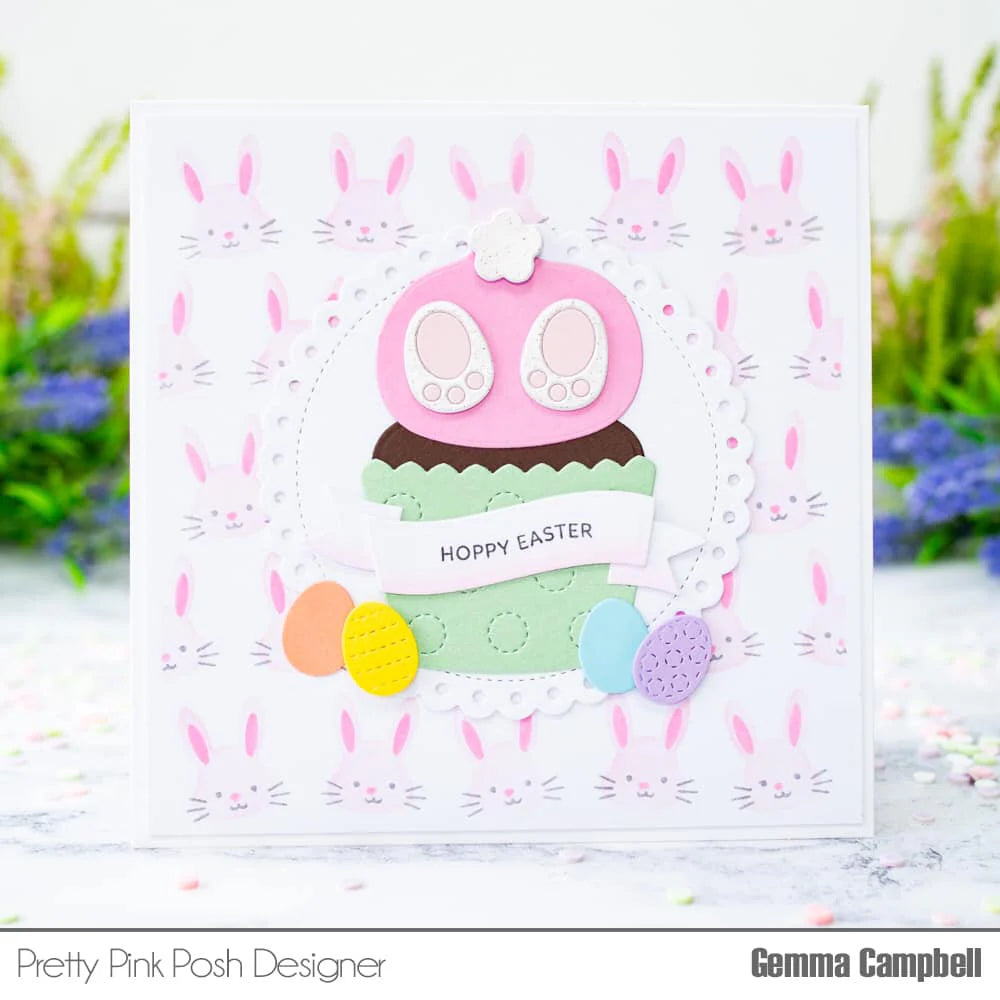 Pretty Pink Posh Eyelet Circles Dies hoppy easter