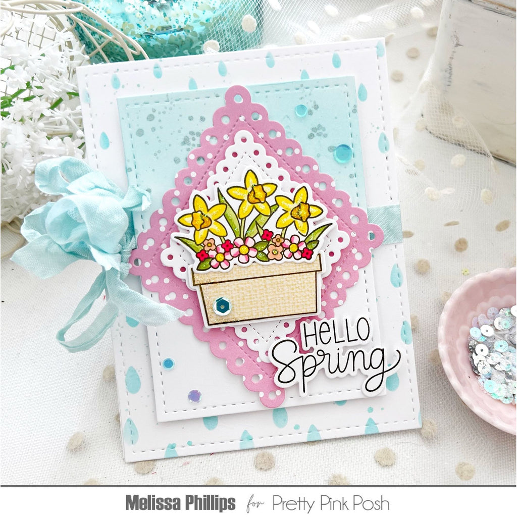 Pretty Pink Posh Eyelet Diamonds Dies raindrops