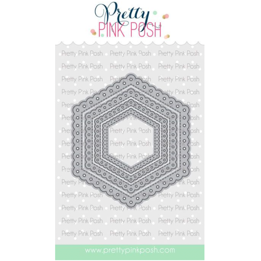 Pretty Pink Posh Eyelet Hexagons Dies