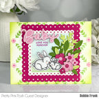 Pretty Pink Posh Eyelet Squares Dies bunnies