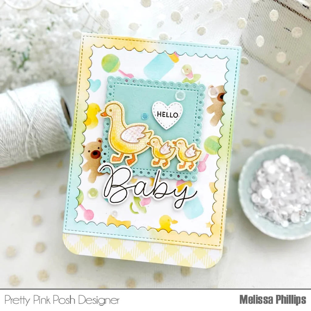 Pretty Pink Posh Eyelet Squares Dies ducks