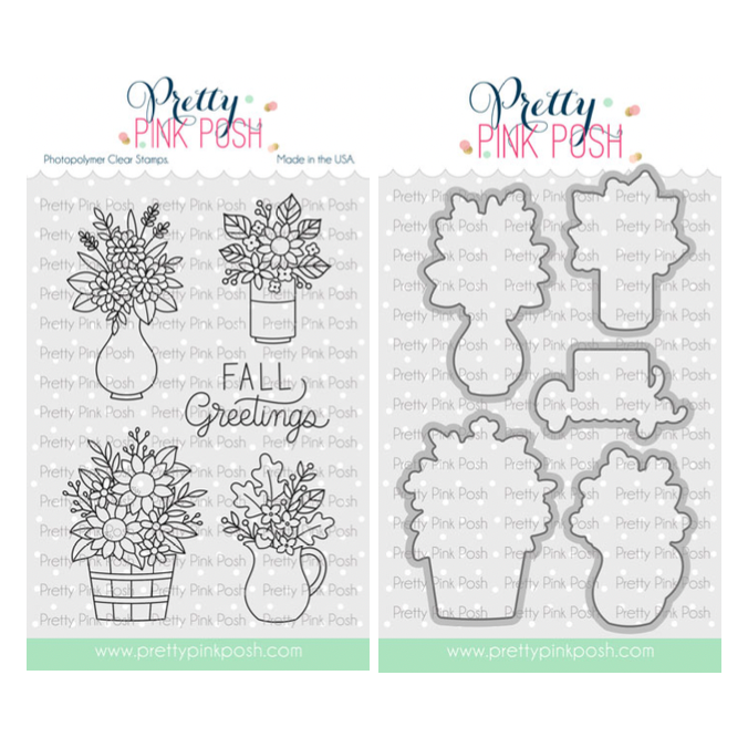 Pretty Pink Posh Fall Bouquets Clear Stamp and Die Set