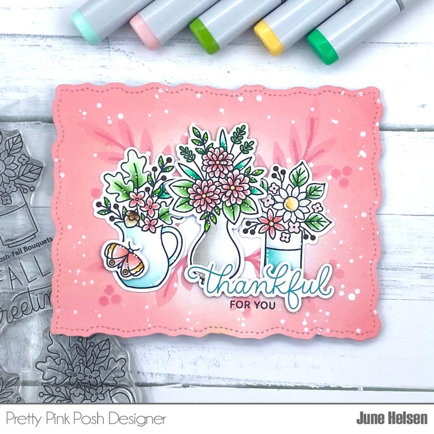 Pretty Pink Posh Fall Bouquets Dies thankful