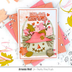 Pretty Pink Posh Fall Bucket Additions Dies love fall hearts card