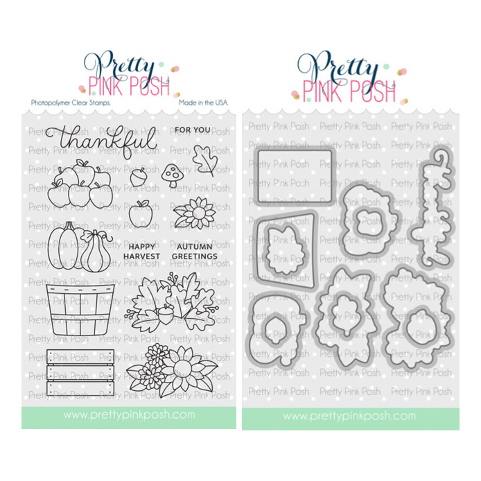 Pretty Pink Posh Fall Harvest Clear Stamp and Die Set