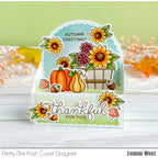 Pretty Pink Posh Fall Harvest Clear Stamp and Die Set sunflowers