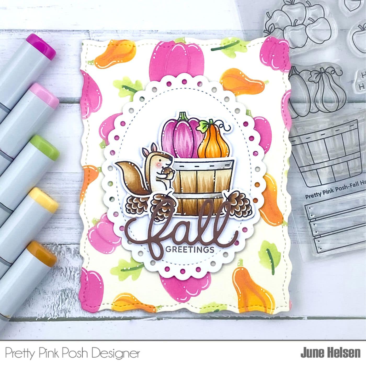 Pretty Pink Posh Fall Harvest Clear Stamps pink