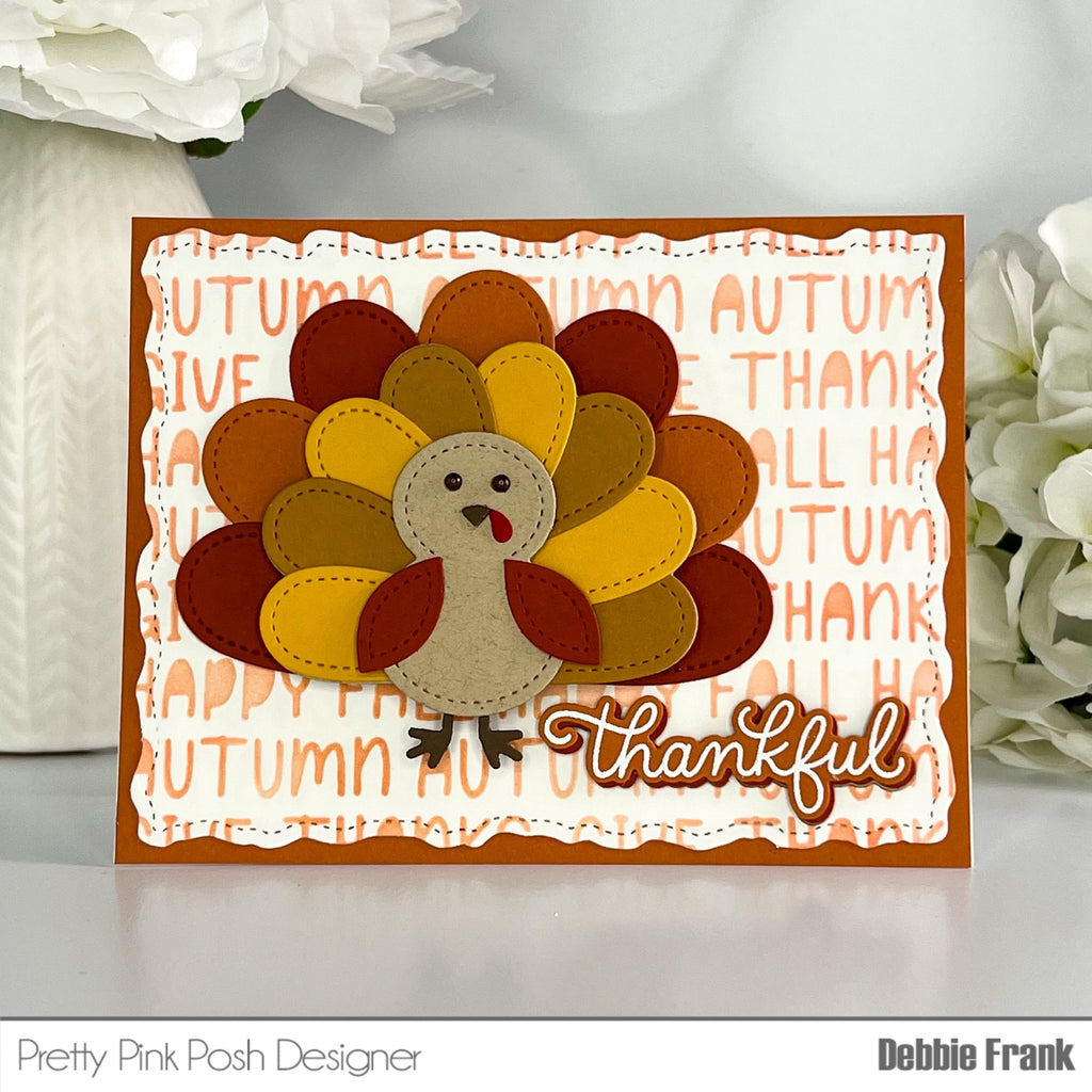 Pretty Pink Posh Fall Harvest Clear Stamps turkey