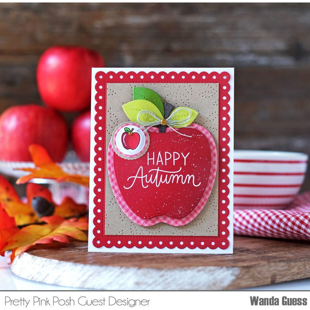 Pretty Pink Posh Fall Icons Clear Stamp and Die Set apple