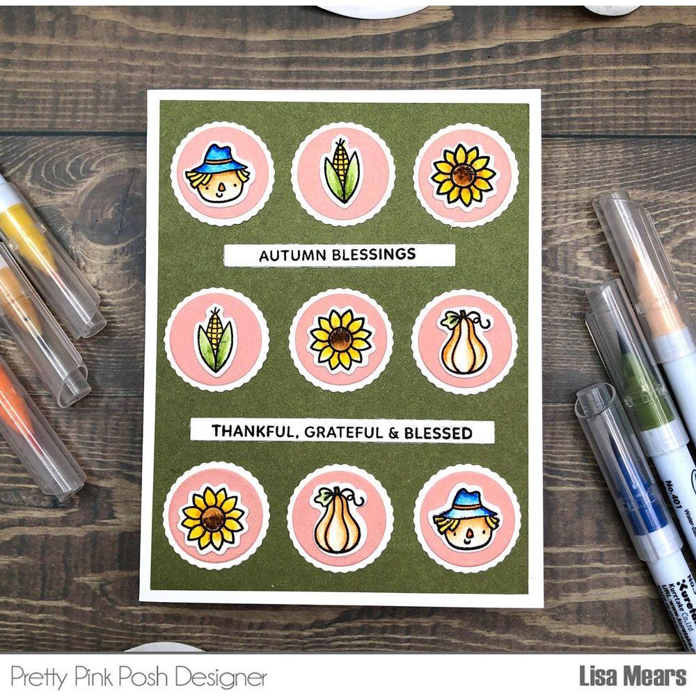 Pretty Pink Posh Fall Icons Clear Stamp and Die Set scarecrow
