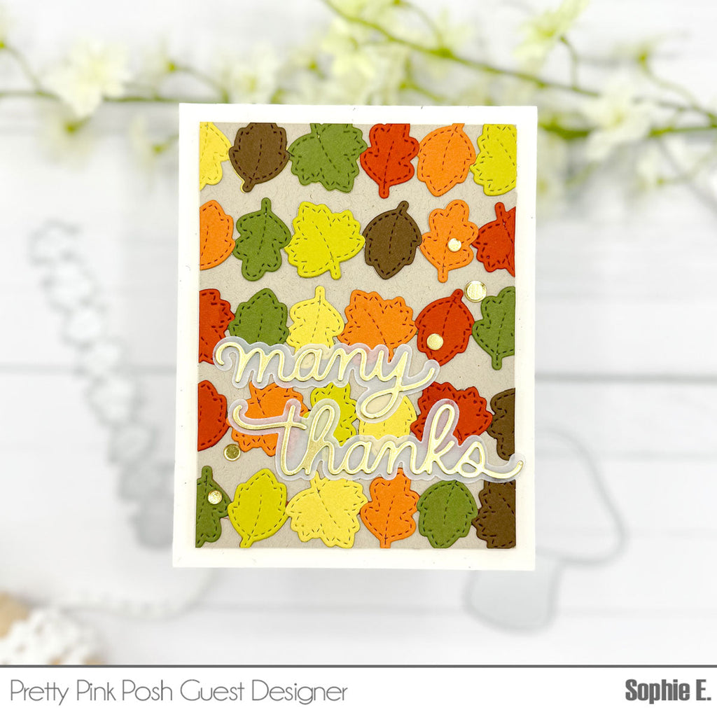 Pretty Pink Posh Fall Leaves Border Die autumn colors