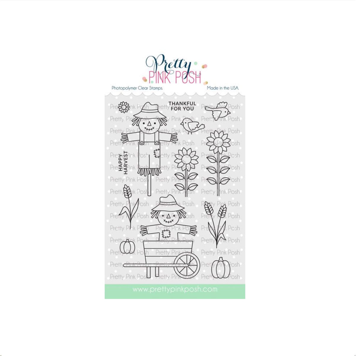 Pretty Pink Posh Fall Scarecrows Clear Stamp and Die Set product image 1