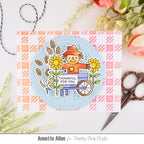 Pretty Pink Posh Fall Scarecrows Clear Stamp and Die Set thankful for you card