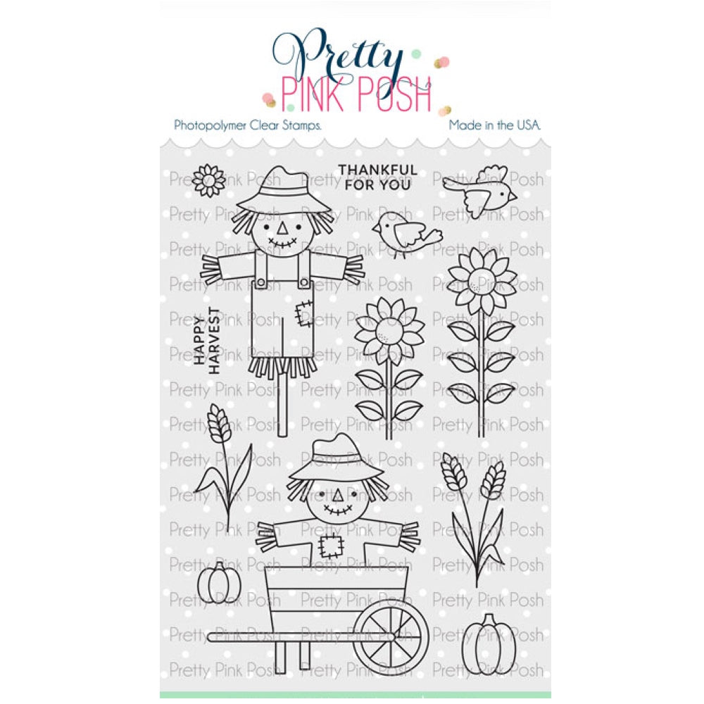 Pretty Pink Posh Fall Scarecrows Clear Stamps