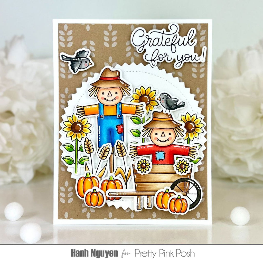 Pretty Pink Posh Fall Scarecrows Clear Stamps friends