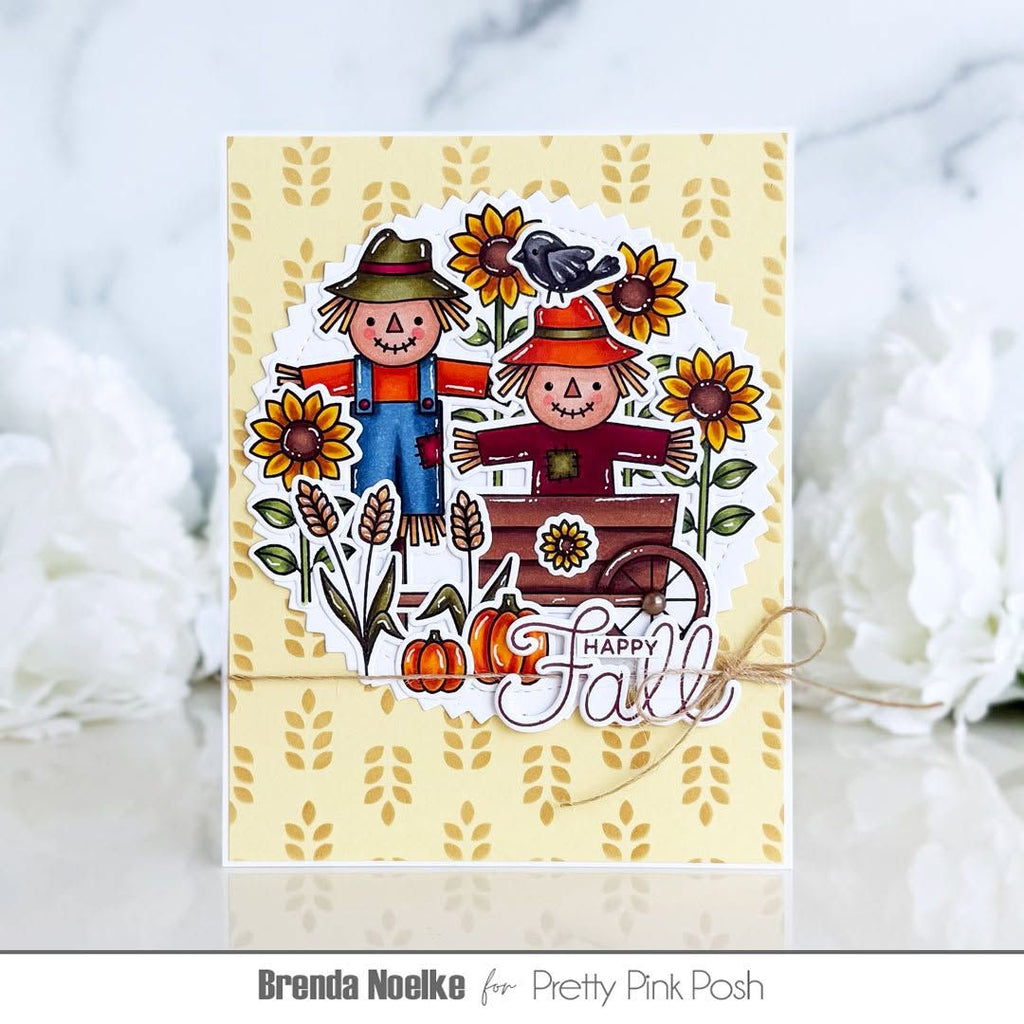 Pretty Pink Posh Fall Scarecrows Coordinating Dies wheat