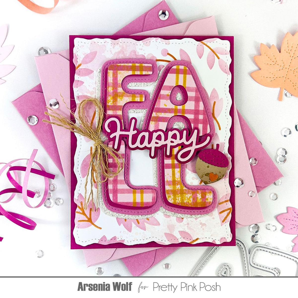Pretty Pink Posh Fall Word Shaker Dies pink