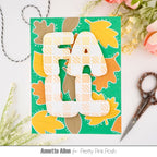 Pretty Pink Posh Fall Word Shaker Dies plaid