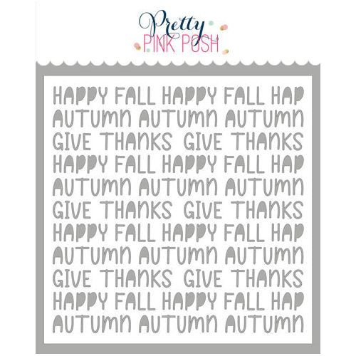 Pretty Pink Posh Fall Words Stencil