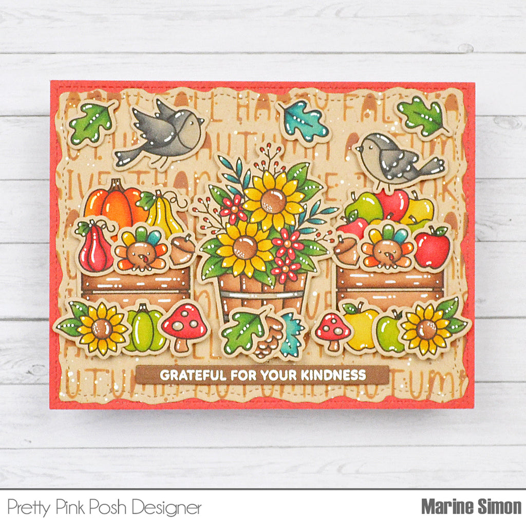 Pretty Pink Posh Fall Words Stencil birds