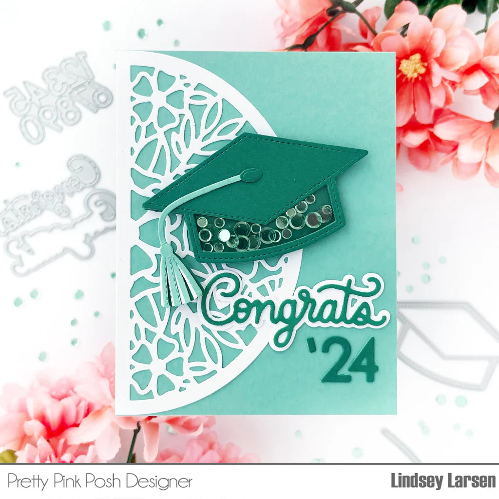 Pretty Pink Posh Floral Semicircle Dies* congrats