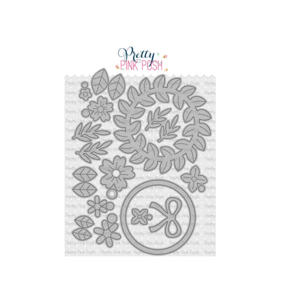 Pretty Pink Posh Floral Wreath Builder Dies