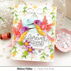 Pretty Pink Posh Friend Greetings Clear Stamp and Die Set hummingbirds