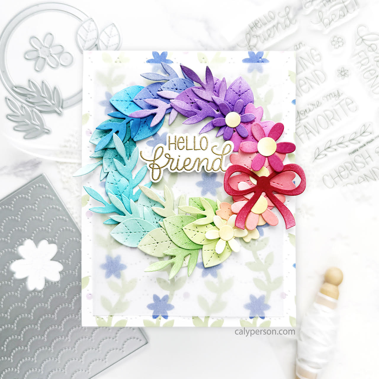 Pretty Pink Posh Friend Greetings Dies wreath | color-code:ALT01