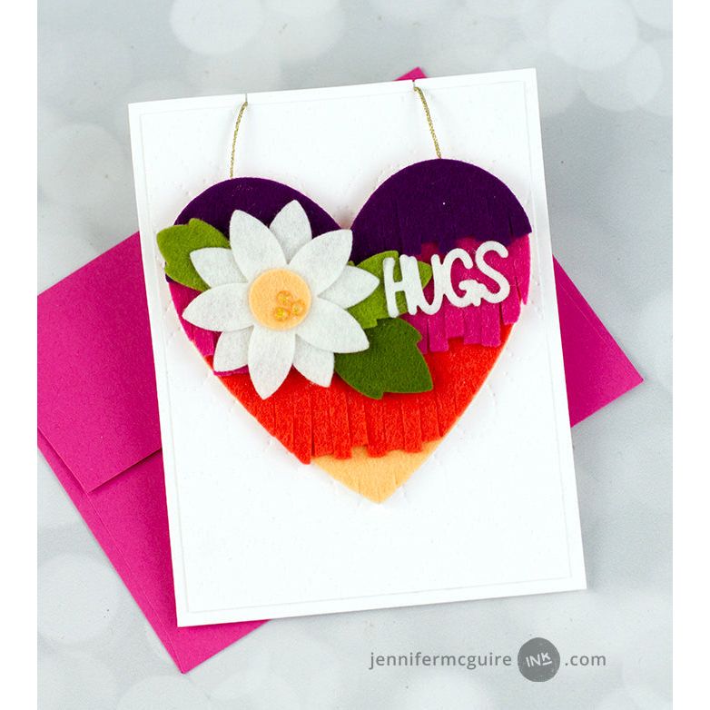 Pretty Pink Posh Fringe Heart Dies hugs | color-code:ALT01
