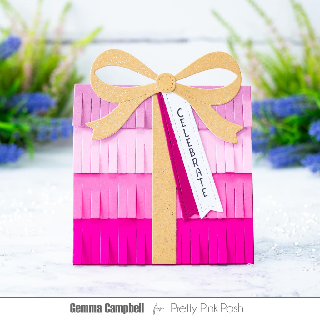 Pretty Pink Posh Fringe Present Dies celebrate