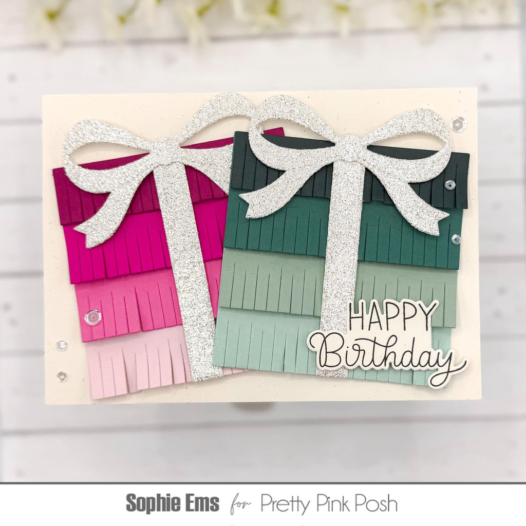 Pretty Pink Posh Fringe Present Dies happy birthday