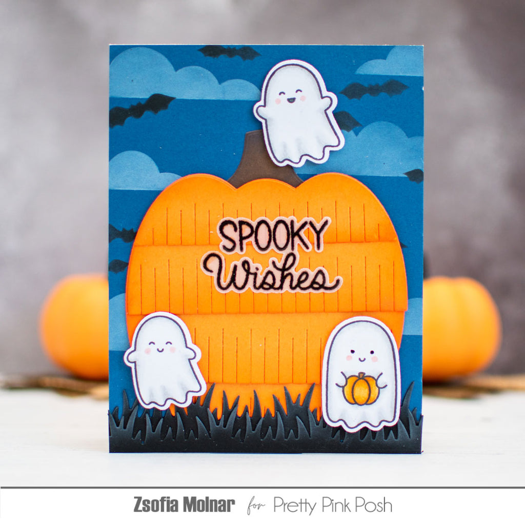 Pretty Pink Posh Fringe Pumpkin Dies ghosts