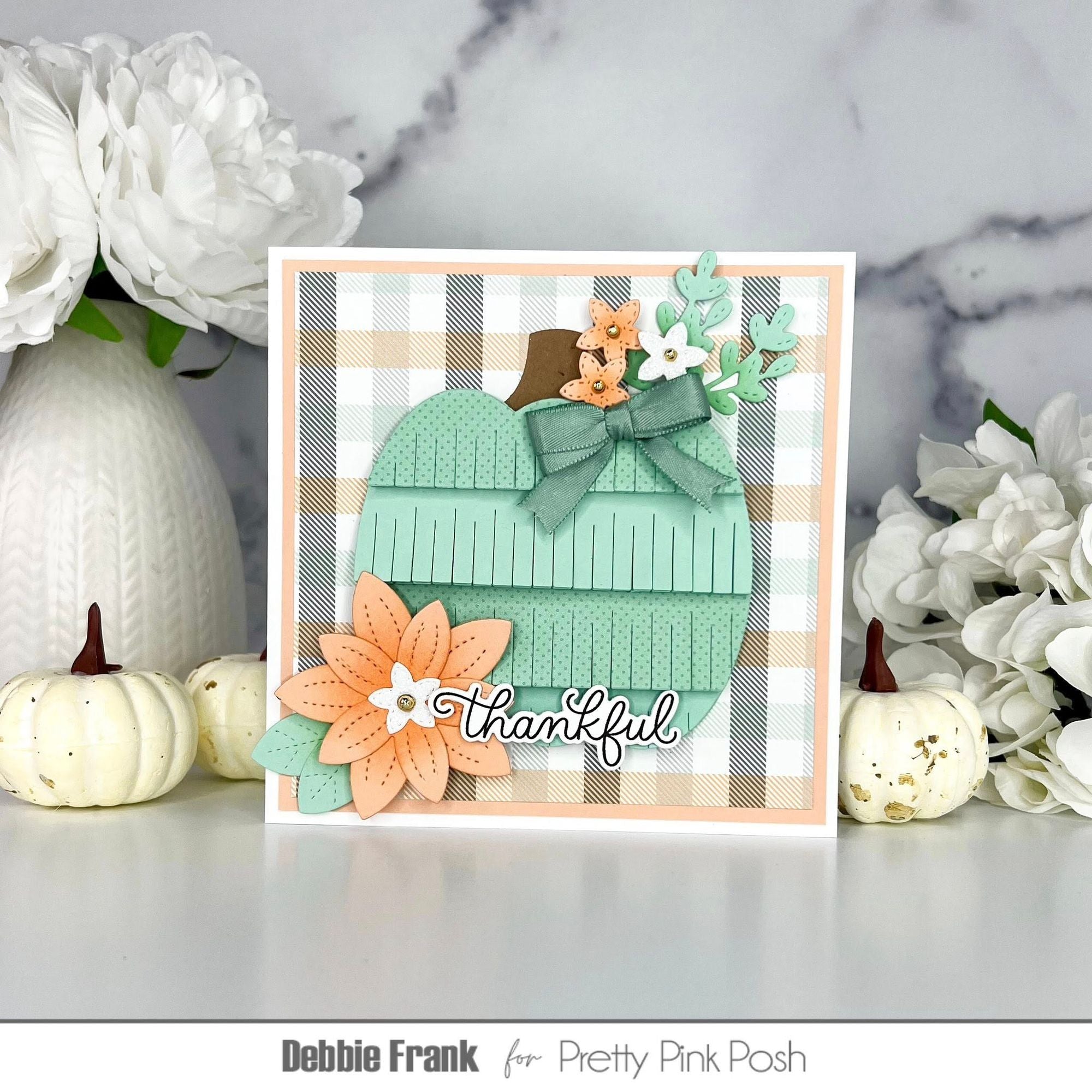Pretty Pink Posh Fringe Pumpkin Dies thankful