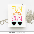 Pretty Pink Posh Fun In The Sun Shadow Dies yellow orange red sunglasses white card