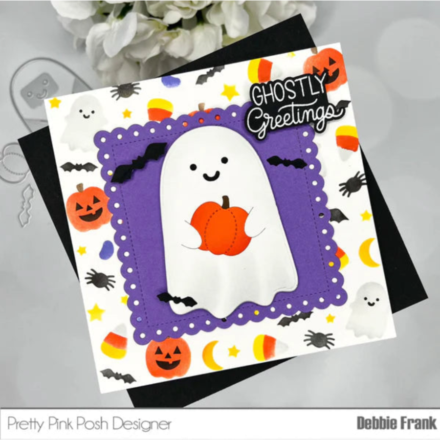 Pretty Pink Posh Ghost Holder and Halloween Holder Additions Die Set ghostly greetings