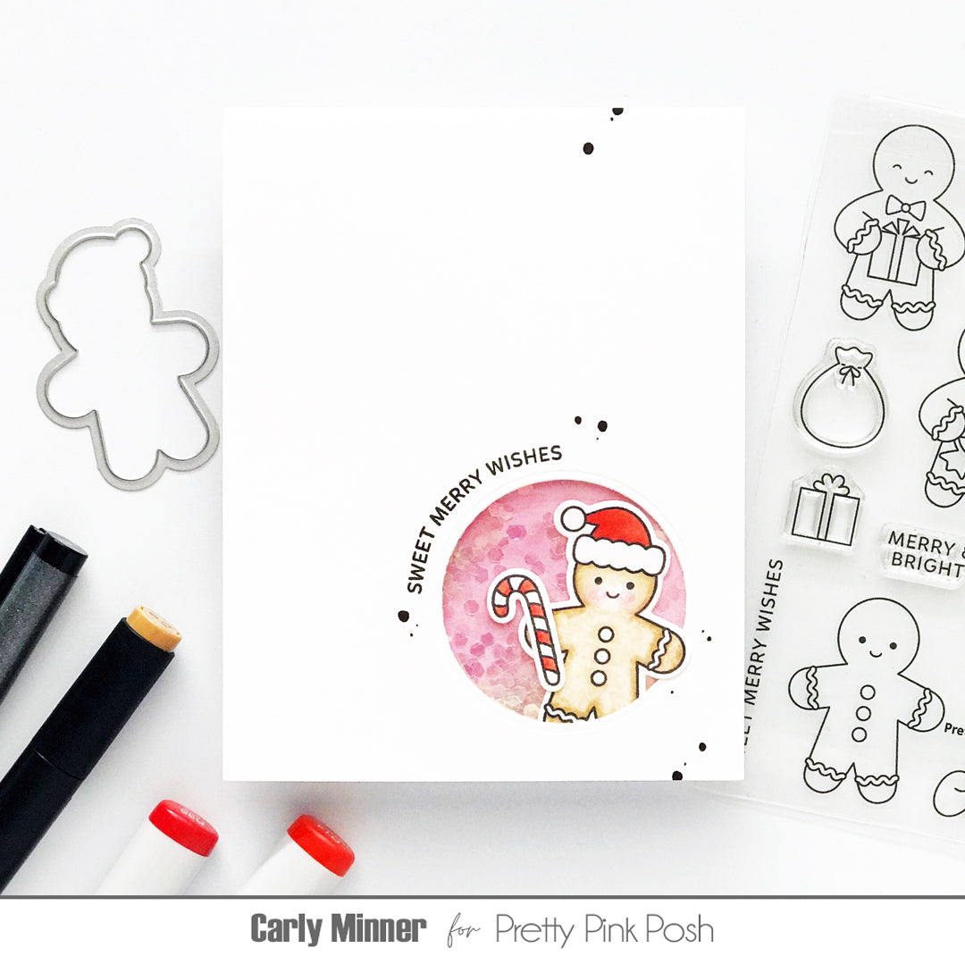 Pretty Pink Posh Gingerbread Friends Clear Stamps wishes