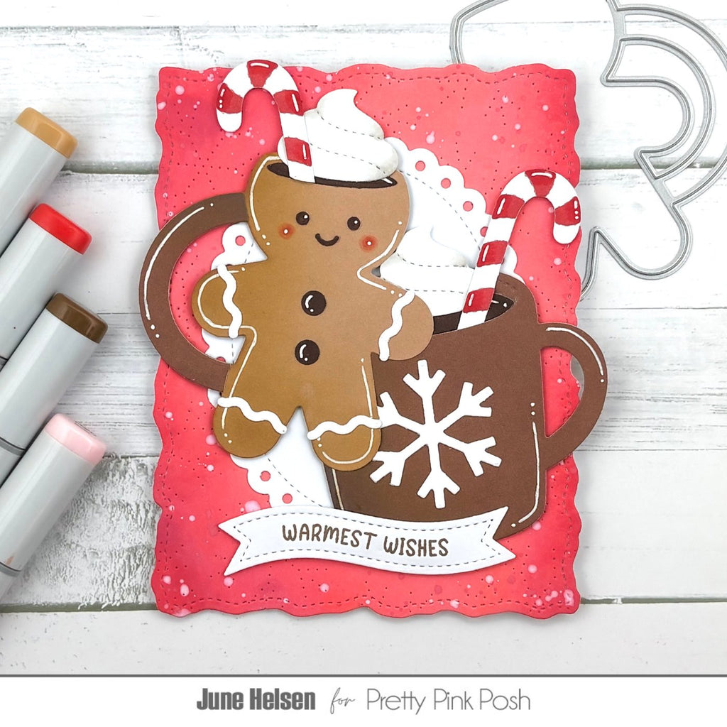 Pretty Pink Posh Gingerbread Mug Dies cocoa