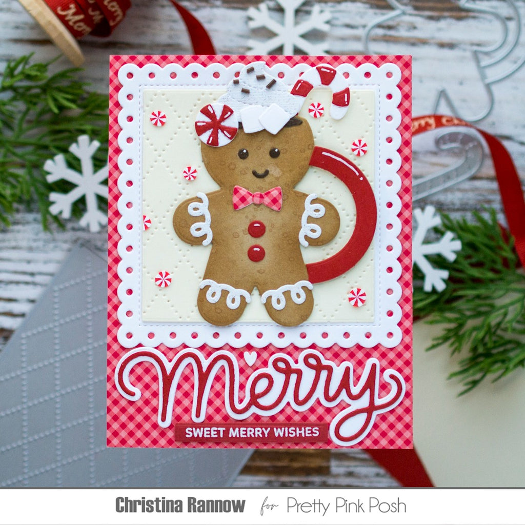 Pretty Pink Posh Gingerbread Mug Dies peppermints