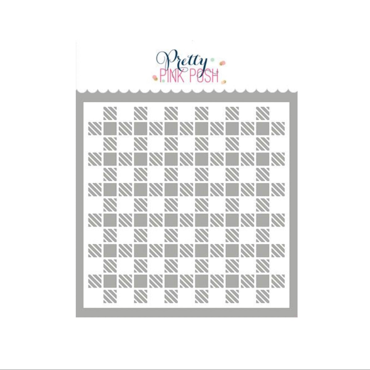 Pretty Pink Posh Gingham Stencil