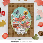 Pretty Pink Posh Gingham Stencil turkeys grateful card