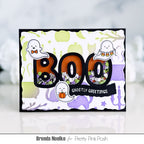 Pretty Pink Posh Halloween Banner Greetings Clear Stamps ghostly greetings card