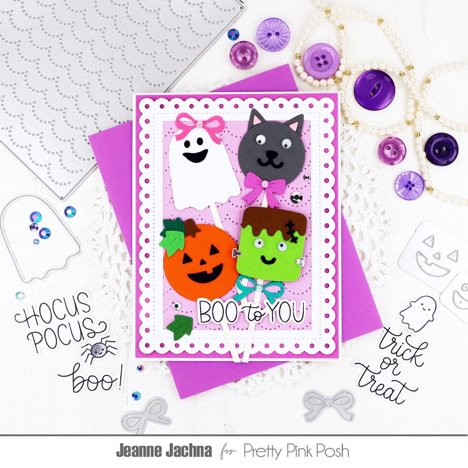 Pretty Pink Posh Halloween Cake Pops Dies boo