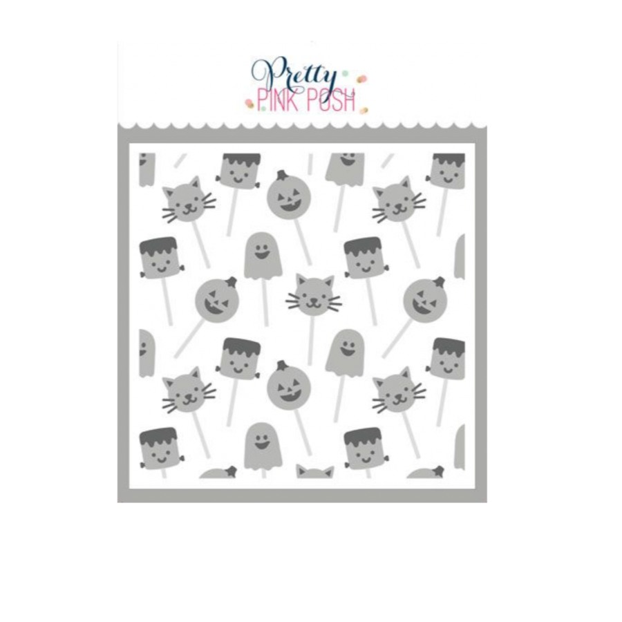 Pretty Pink Posh Halloween Cake Pops Stencils