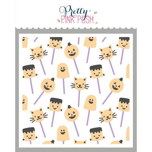 Pretty Pink Posh Halloween Cake Pops Stencils colored
