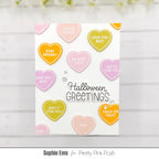 Pretty Pink Posh Halloween Candy Hearts Clear Stamp and Die Set greetings