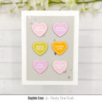 Pretty Pink Posh Halloween Candy Hearts Clear Stamp and Die Set stay spooky