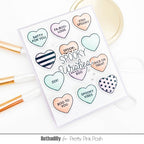 Pretty Pink Posh Halloween Candy Hearts Clear Stamps spooky wishes