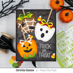 Pretty Pink Posh Halloween Caramel Apple trick or treat card